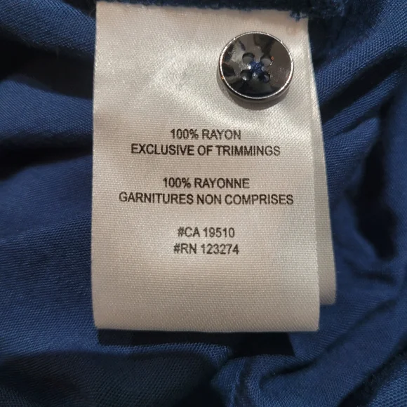 Lole Women's Rayon Long Sleeve Button-Up Belted Tunic Dress Medium Blue Casual - Picture 9 of 9